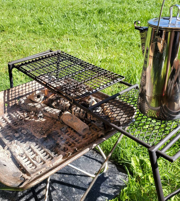 スノーピーク 焚き火台L用　アイアンレッグ　耐熱塗装　ロストル&スタンド&薪台 4枚目の画像