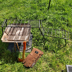 スノーピーク 焚き火台L用　アイアンレッグ　耐熱塗装　ロストル&スタンド&薪台 5枚目の画像