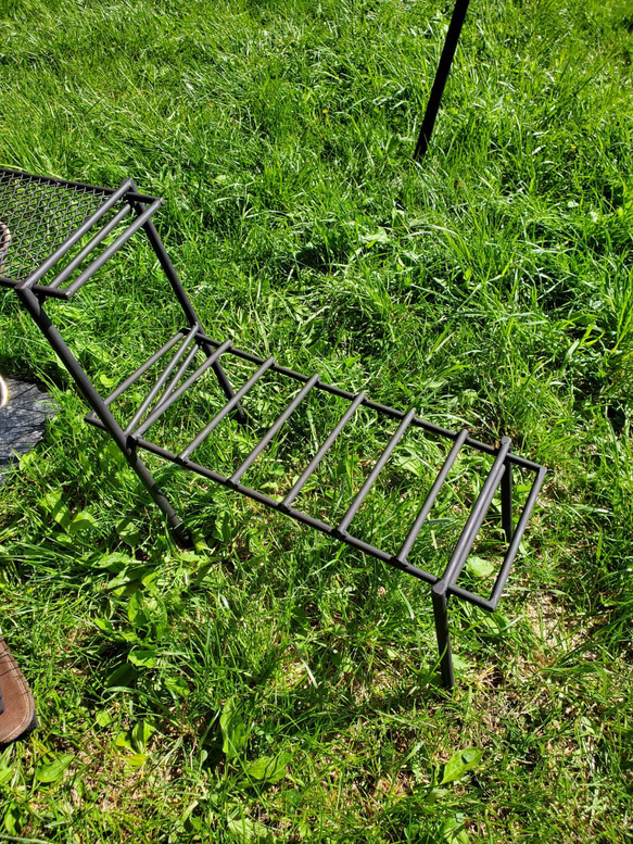 スノーピーク 焚き火台L用　アイアンレッグ　耐熱塗装　ロストル&スタンド&薪台 9枚目の画像