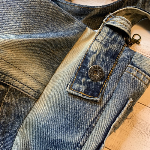 デニムリメイク 色ムラがカッコいいワンショルダーバッグ