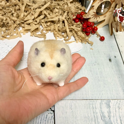 プディング ハムスター* (イエロージャンガリアン) 羊毛フェルト