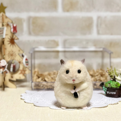 ️羊毛フェルト️ドームに入ったジャンガリアンのプディングちゃん×3