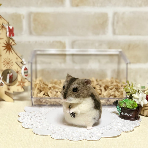 NEW】ノーマルカラー *お座りジャンガリアンハムスター* 羊毛フェルト