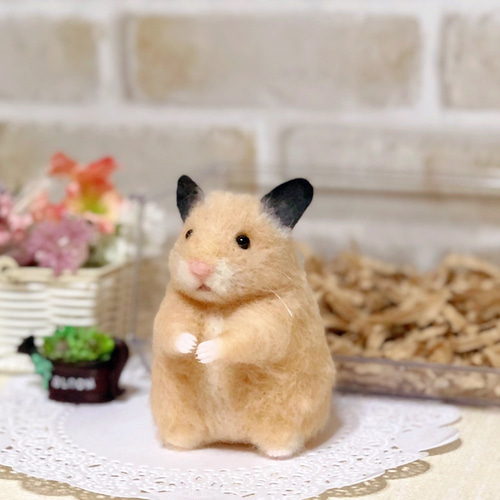 ①握手して♪*キンクマハムスター* 羊毛フェルト マスコット