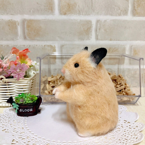 ①握手して♪*キンクマハムスター* 羊毛フェルト マスコット