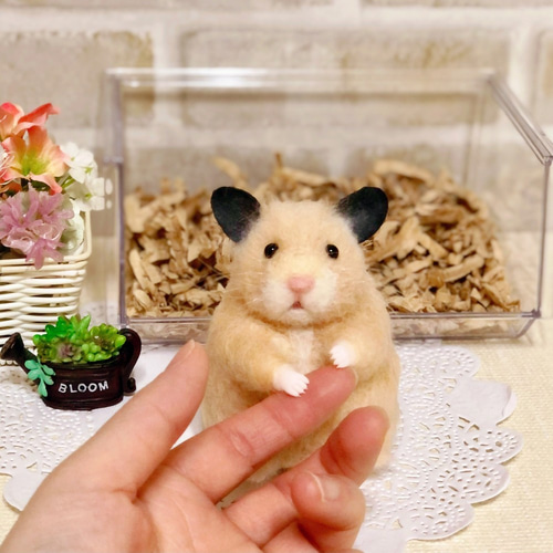 キンクマハムスター 羊毛フェルトマスコット 羊毛フェルト