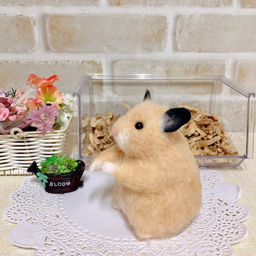 ②握手して♪*キンクマハムスター* 羊毛フェルト マスコット 羊毛