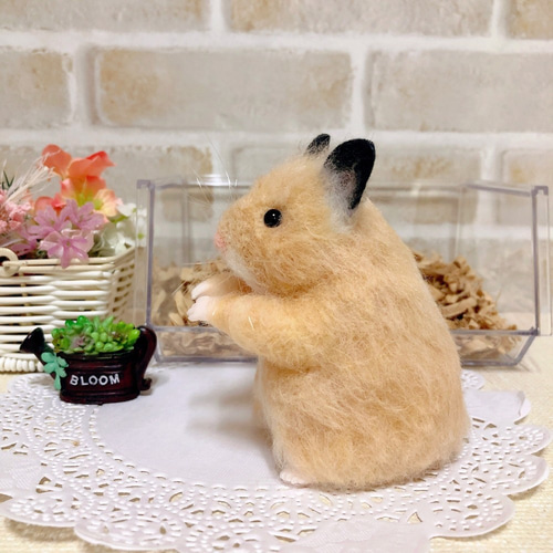 ③握手して♪*キンクマハムスター* 羊毛フェルト マスコット 羊毛