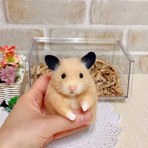 握手して♪*キンクマハムスター* 羊毛フェルト マスコット 羊毛