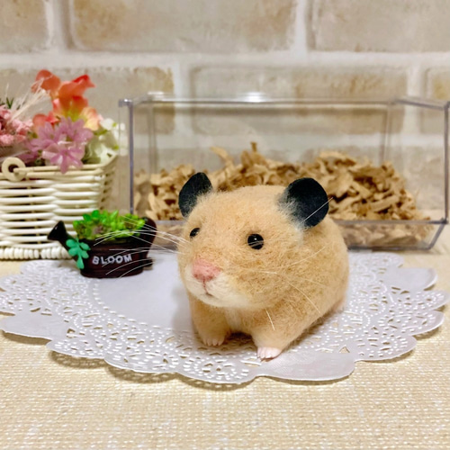 そろ～りお散歩中♪ *キンクマハムスター* (ゴールデン) 羊毛フェルト