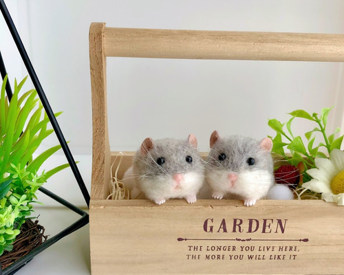 羊毛フェルト ハムちゃん ロボロフスキー 現品販売 まんまるハムスター（ロボロフスキー） 羊毛フェルトマスコット 羊毛