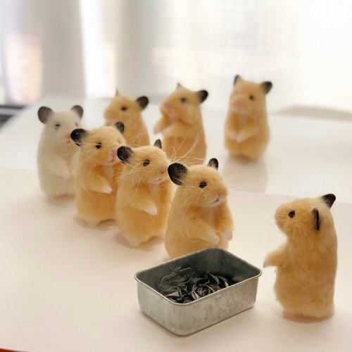 キンクマハムスター* 羊毛フェルト マスコット 羊毛フェルト *ゆったり