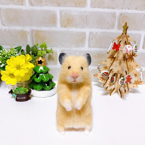 13cm お友達になってください…*キンクマハムスター* 羊毛フェルト 羊毛