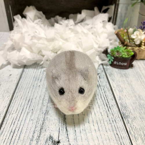 ブルーサファイア* ジャンガリアンハムスター 羊毛フェルト 羊毛