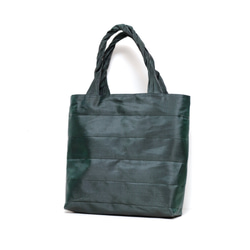重量200ｇ 軽量トートバッグ 【 tesage 】 緑　畳縁 1枚目の画像