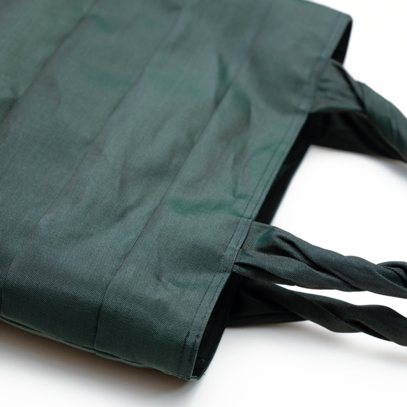 重量200ｇ 軽量トートバッグ 【 tesage 】 緑　畳縁 3枚目の画像