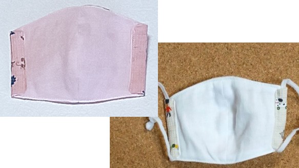 只今ピンク色のみ販売中　子供用立体マスク おもちゃ 息がしやすい 日本製 ワッフル＆ダブルガーゼ 洗濯可 2枚目の画像