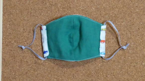 子供用立体マスク 車柄 息がしやすい 日本製 4重ガーゼ 洗濯可 残り一枚 2枚目の画像