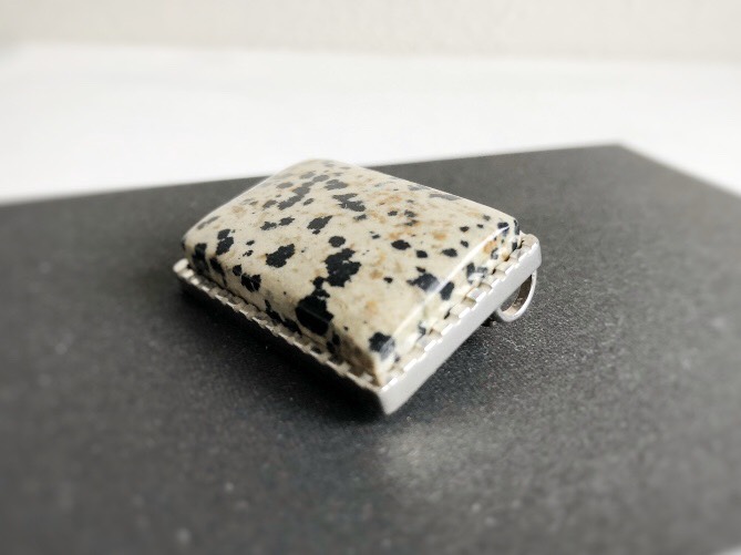 ダルメシアンジャスパーのシルバーブローチ＆ペンダントトップ【tk19061】