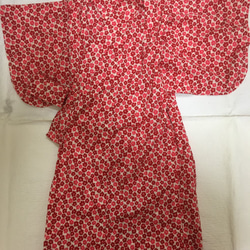 ベビー着物：グレー小花刺繍一つ身単衣長着と長襦袢セット 3枚目の画像