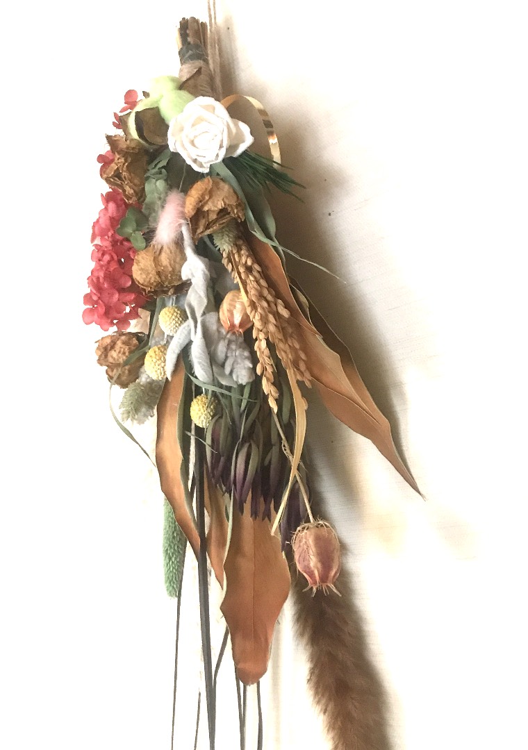オシャレドライフラワーロングスワッグ付き✴︎流木インテリア こく 