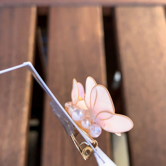 2月出生的花朵-略帶粉紅色的春天李子耳環 第6張的照片