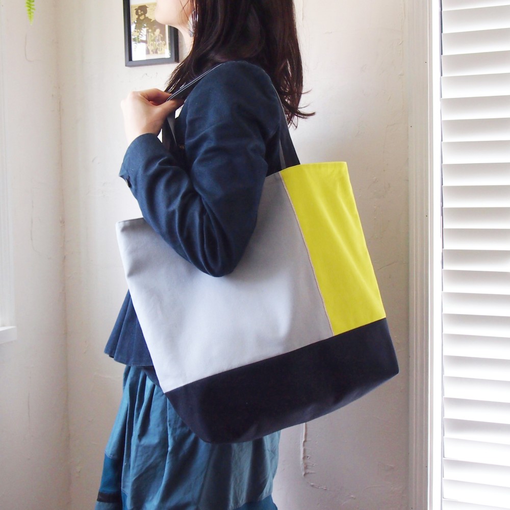 大きめペアレンツバッグ Yellow　-親子お揃いで欧州の伝統校ふう- 5,250円