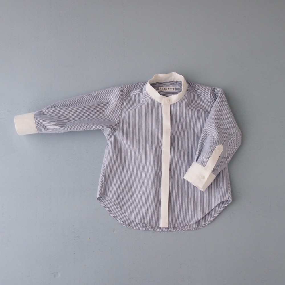 90-110 小さな紳士のクレリックシャツ　Blue