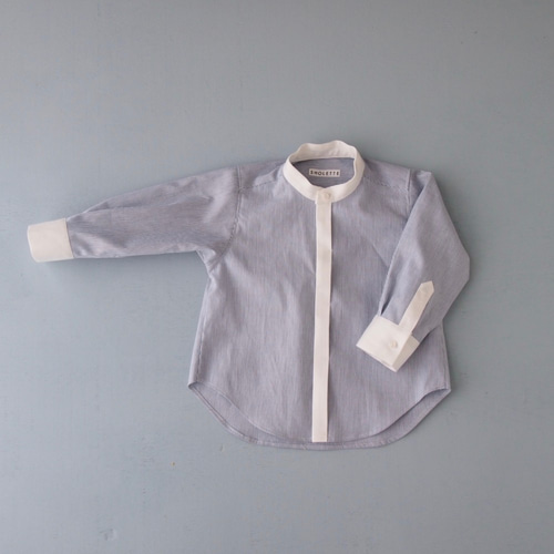 90-110 小さな紳士のクレリックシャツ Blue 子供服 SHOLETTE