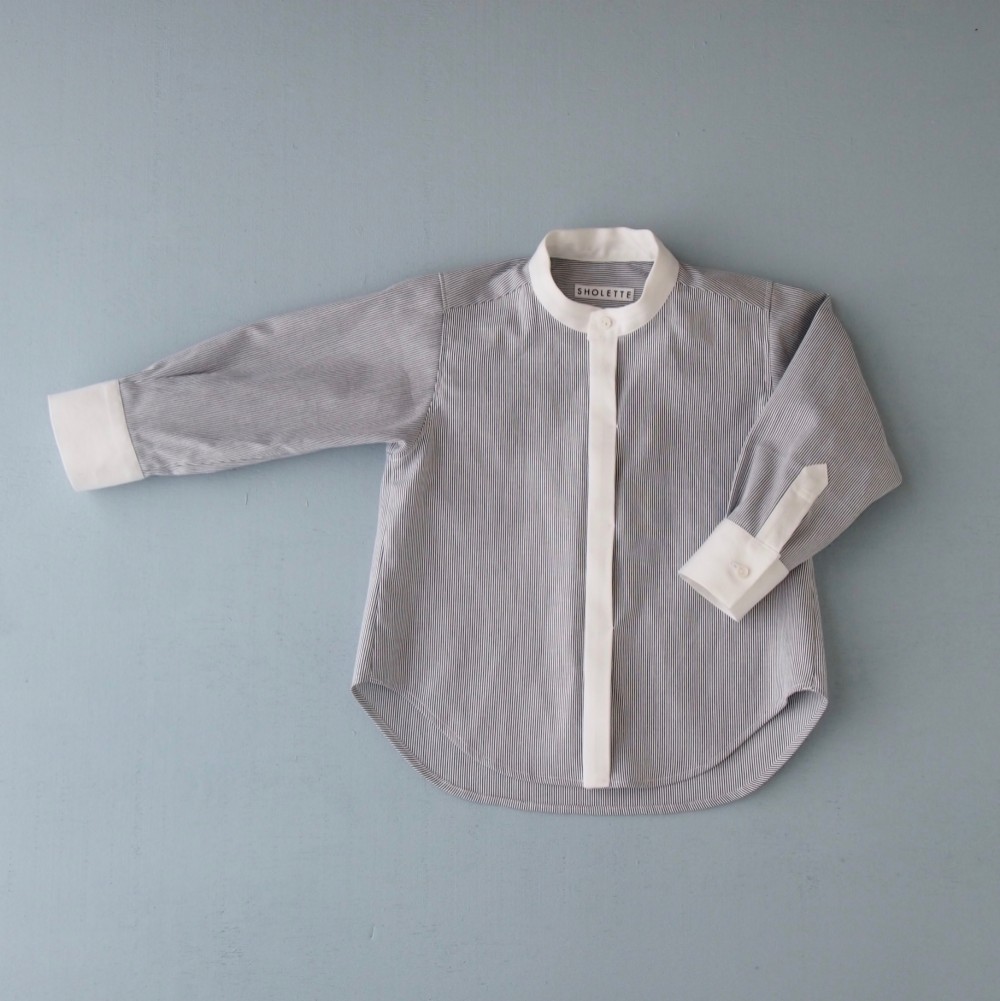 90-110 小さな紳士のクレリックシャツ　Charcoal