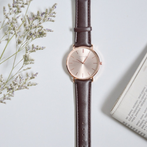 シンプルでかわいいピンクゴールド】腕時計 シンプル ブラウン