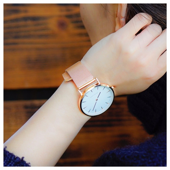 流行りに左右されないシンプルデザイン】腕時計 ピンクゴールド  