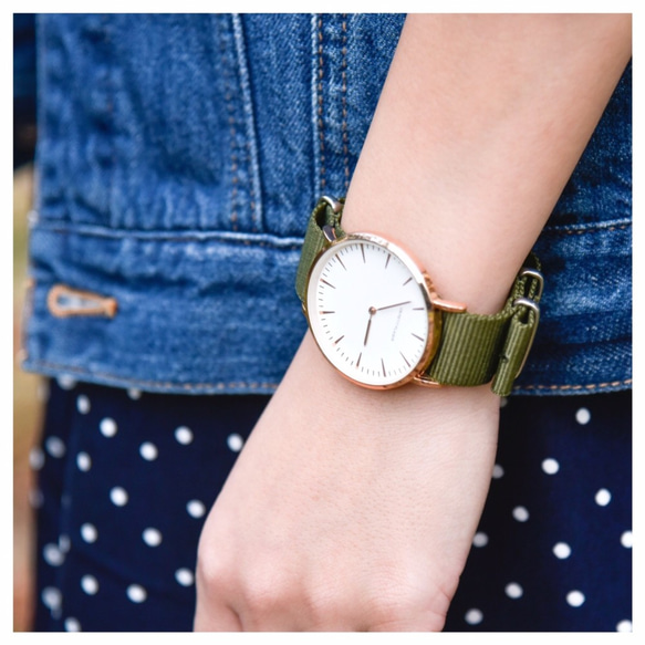 流行りに左右されないシンプルデザイン】腕時計 NATOベルト カーキ