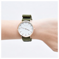 【流行りに左右されないシンプルデザイン】腕時計 ＮＡＴＯベルト カーキ メンズ レディース　クリスマスに♪ 2枚目の画像