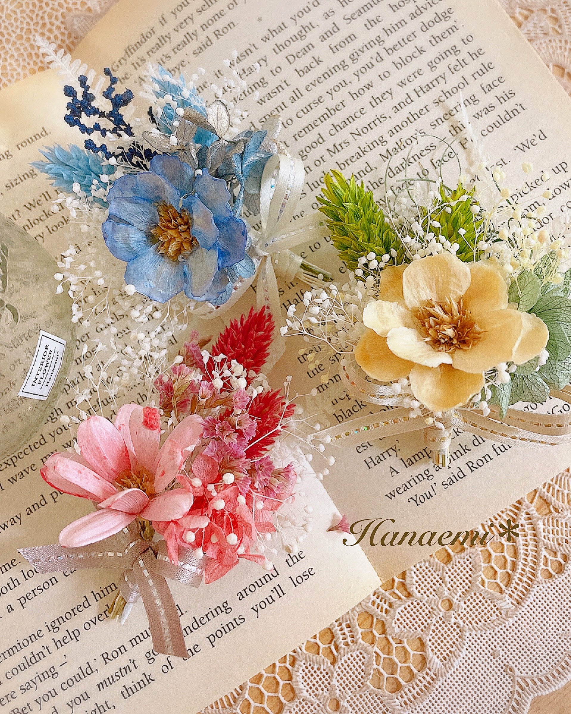 ソネングラスmini❤︎ホワイトグリーンのミニブーケ