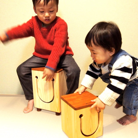 【製作受注致します】「otoisu　S size」（おといす 小）音の出るスツール（腰掛）型の楽器おもちゃ 6枚目の画像