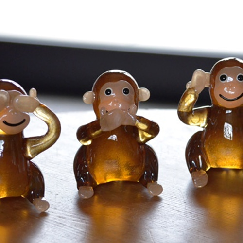 猿さん専用 干支 お茶目なお猿さん 見ざる言わざる聞かざる 其他生活雜貨 ガラス