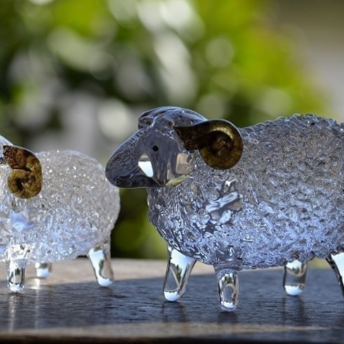 2015年 干支 モコモコ羊（小） その他置物 ガラス工房 グラスタイム