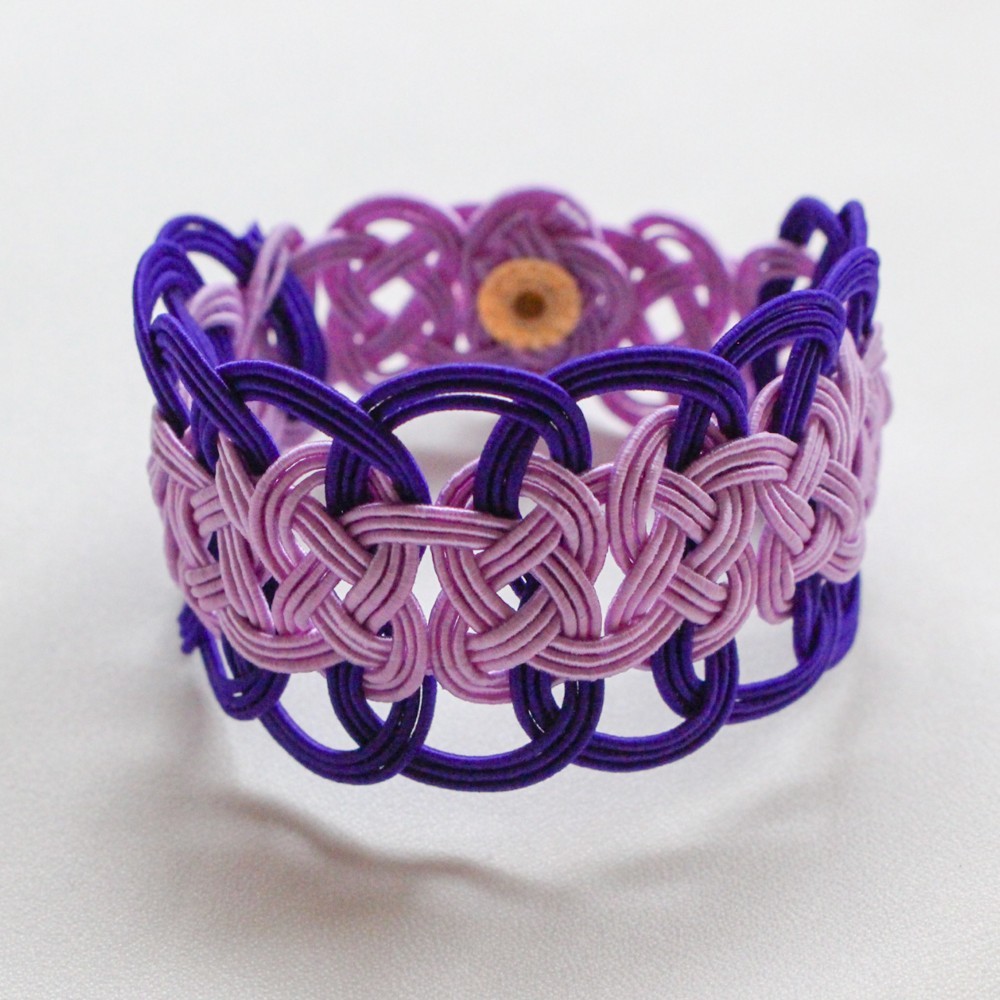 リバーシブル水引バングル　パープル＆ヴァイオレット