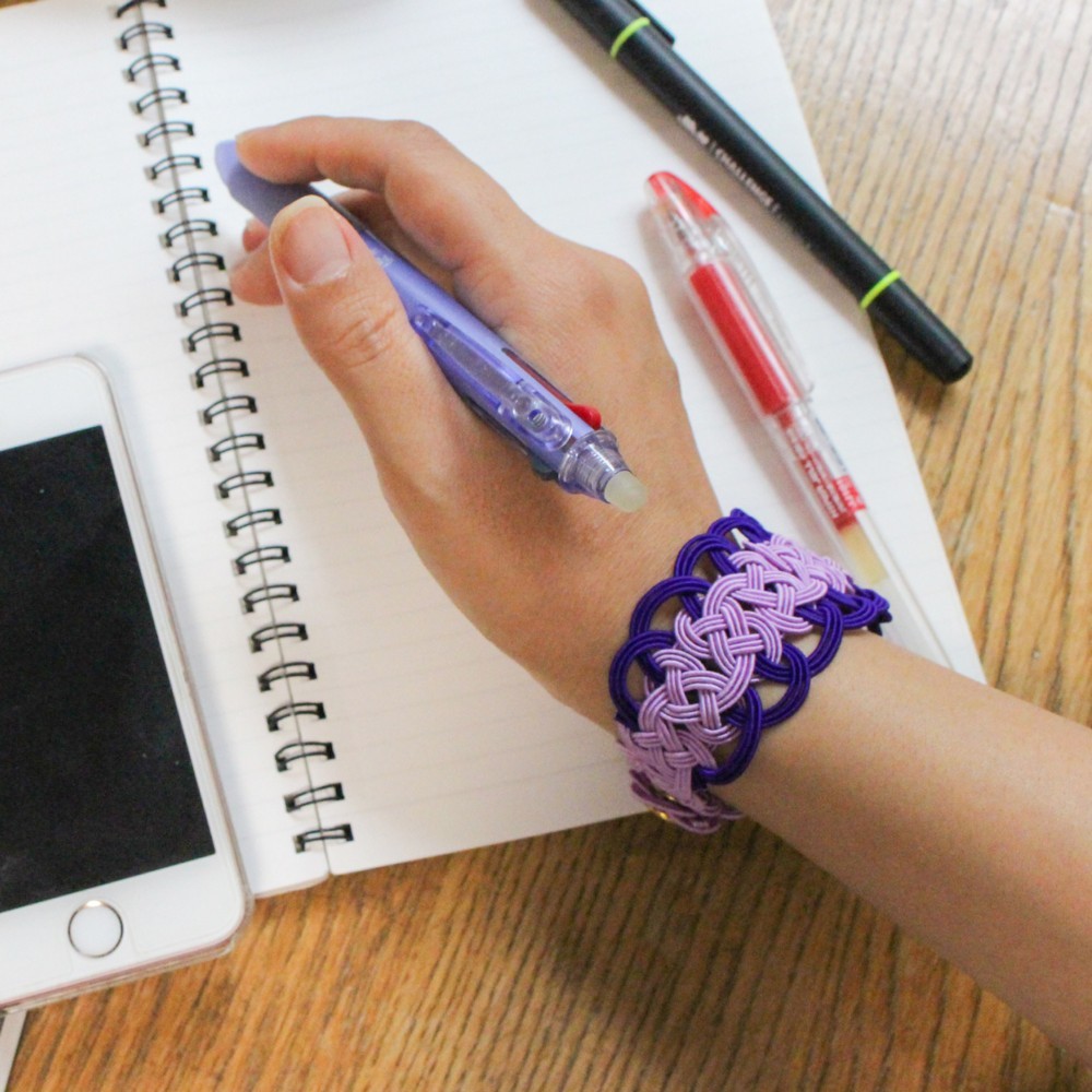 リバーシブル水引バングル　パープル＆ヴァイオレット