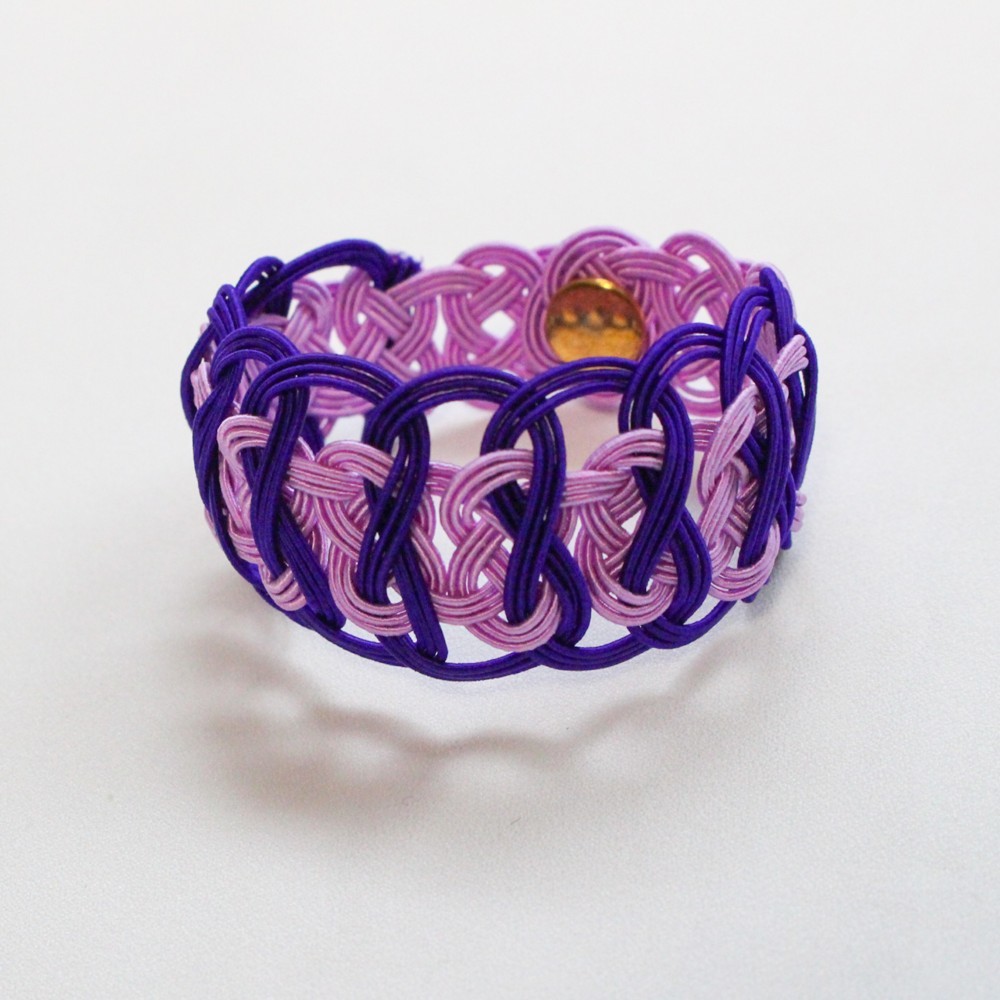 リバーシブル水引バングル　パープル＆ヴァイオレット