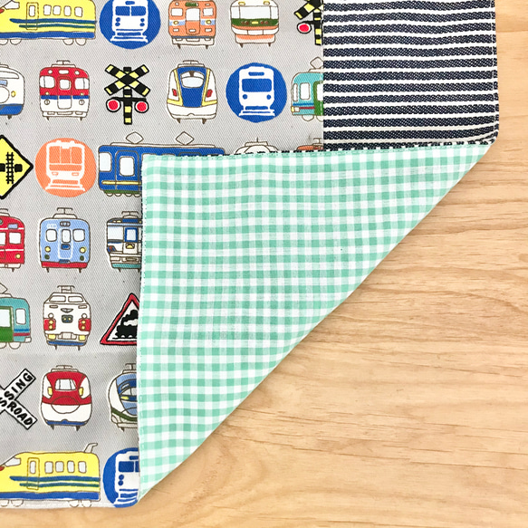 ランチョンマット（裏地付き）&給食袋・コップ袋　セット　新幹線　電車 3枚目の画像