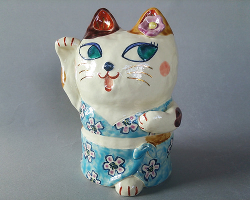 招き猫　ペドロ 招き猫・イエロー] 左手 開運