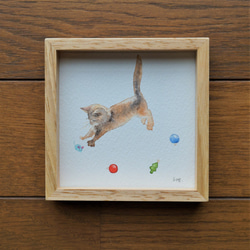 【送料無料】絵画「neko　（あそぶ猫）」 2枚目の画像