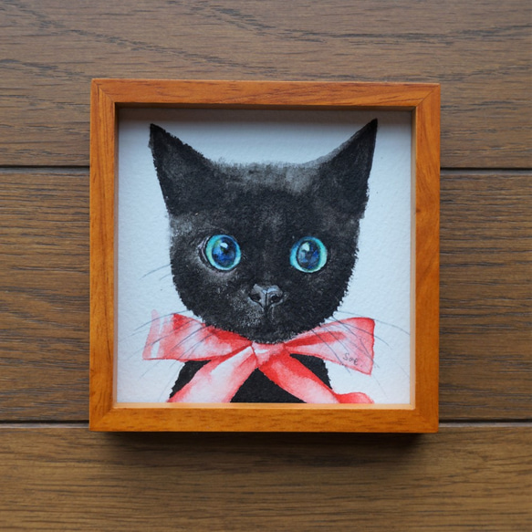 絵画「neko　（黒猫）」 2枚目の画像