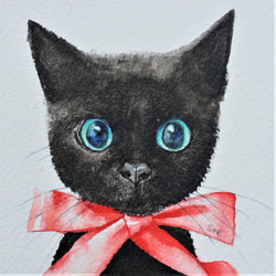 絵画「neko　（黒猫）」 1枚目の画像