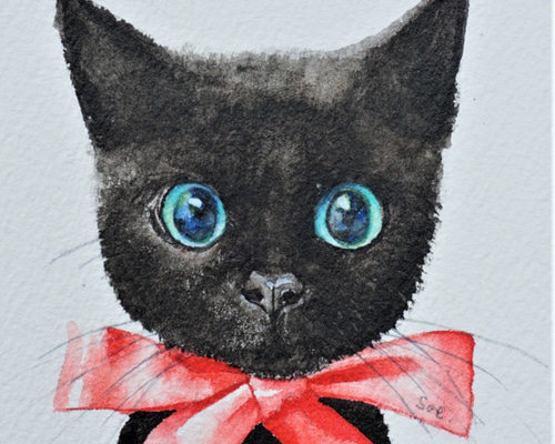 原画 墨絵 黒猫 #43 Art ametsuchi - Fumika Tanaka - 新作「大漁」 #大漁 #黒猫