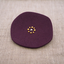 漆花ブローチ「華紫」 2枚目の画像