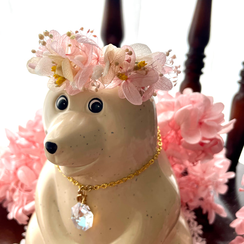 【cocoa様 リクエスト】しろくま貯金箱　お花 cocoa様 リクエスト】しろくま貯金箱 お花