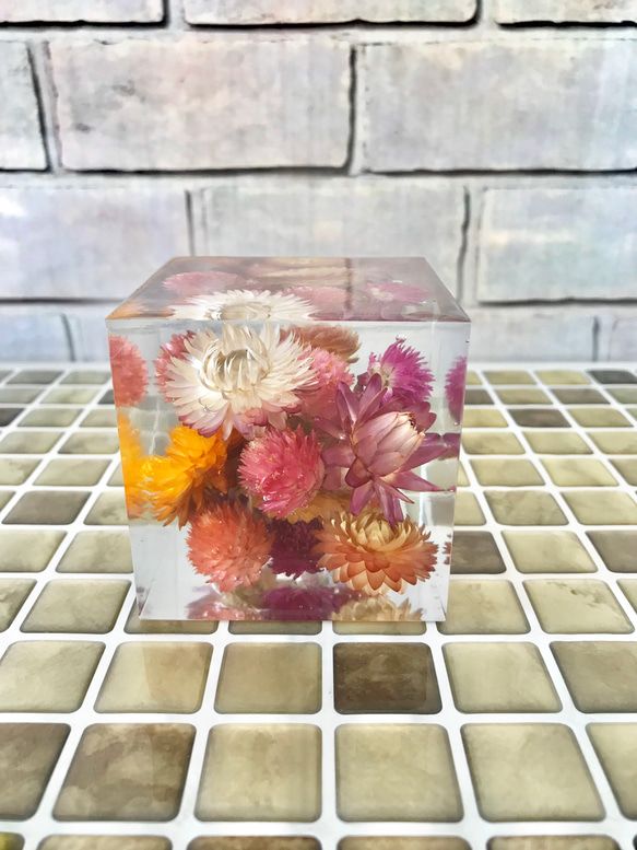 煌めくクリスタルハーバリウム〜helichrysum & globe amaranth〜 3枚目の画像